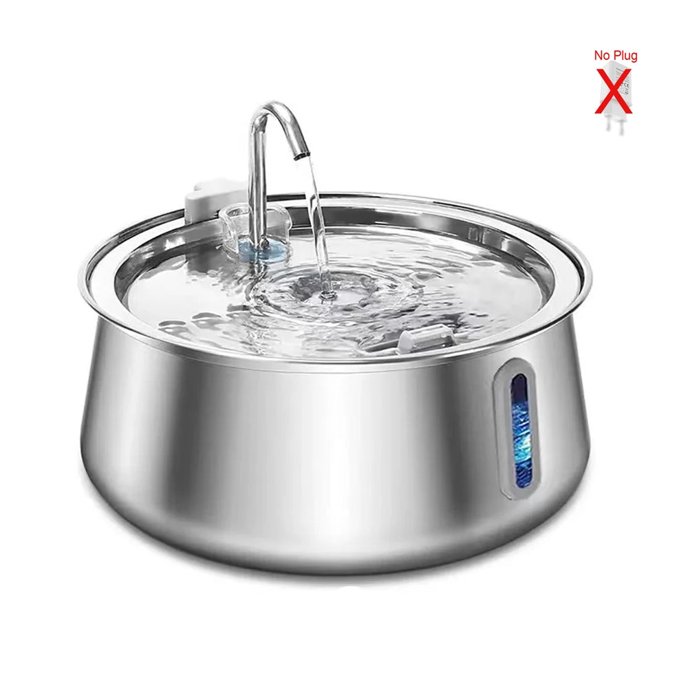 4L Stainless Dog Automatic Water Fountain Pet Water Fountain Multi-filter Cat Fountain Small and Medium Dog Water Feeder
