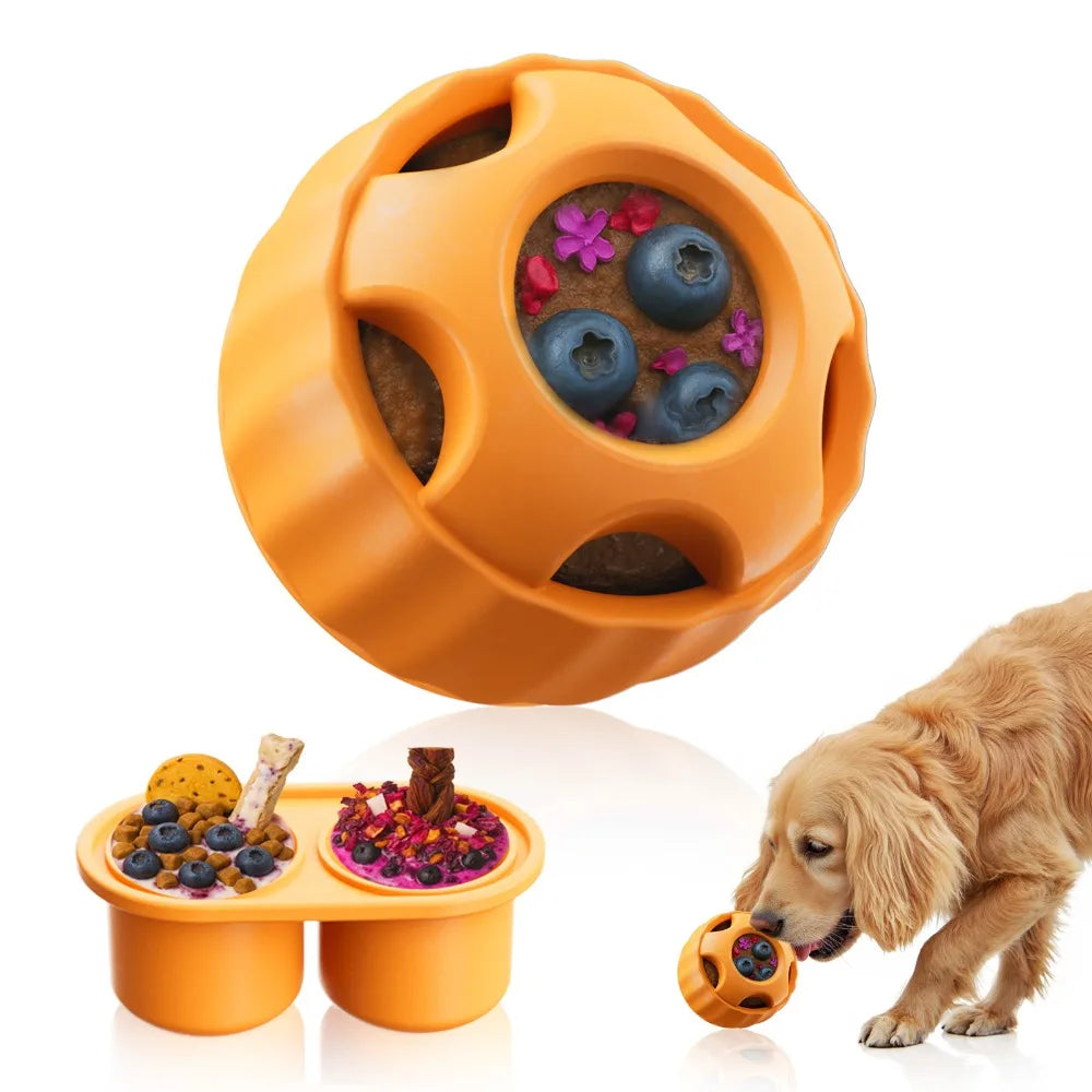 Dog Toys Interactive Silicone Licking Mat Snack Ball Bowl with Anti-Stress Anti-Demotivation Puzzle Accessories for Dogs Playful