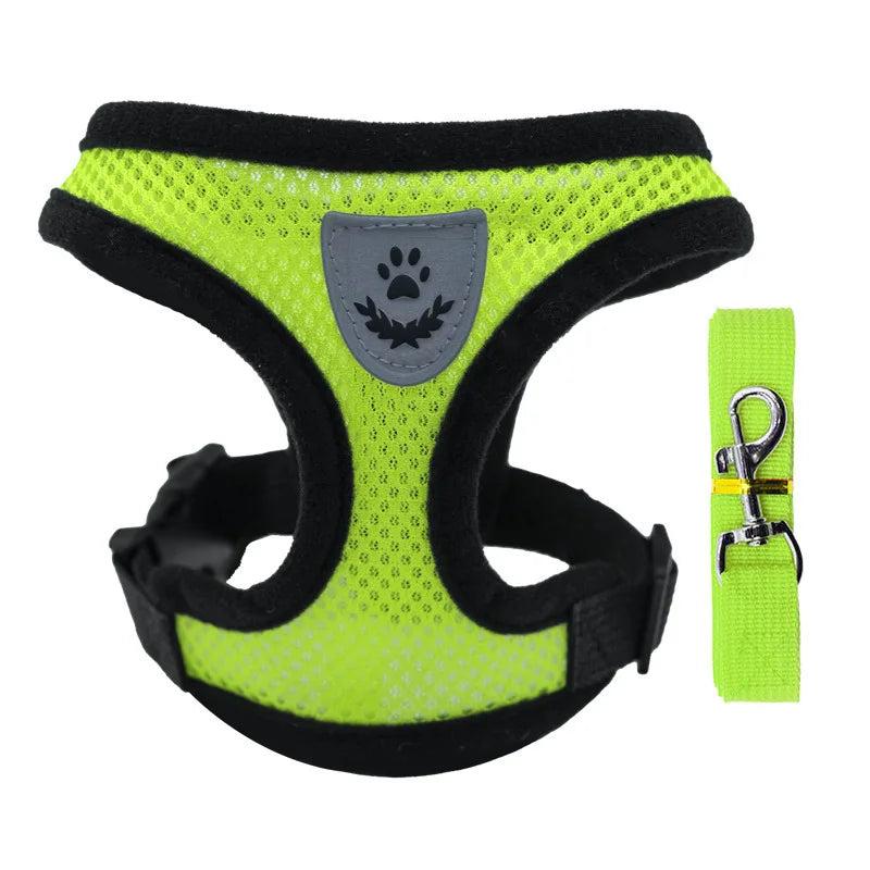 Dog Vest Walking Leash For Puppy Dog Cat Collar Polyester Adjustable Mesh Dog For Small Medium Pet Accessories