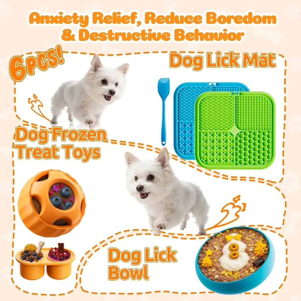 Dog Toys Interactive Silicone Licking Mat Snack Ball Bowl with Anti-Stress Anti-Demotivation Puzzle Accessories for Dogs Playful