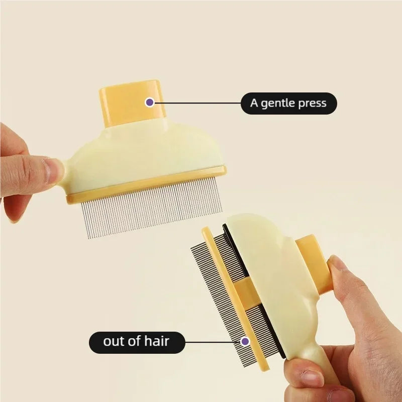 One Button Self-Cleaning Pet Hair Remover Brush Multifunctional Dog Cat Massage Comb Portable Grooming Brush