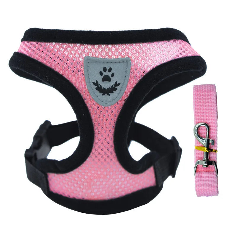 Dog Vest Walking Leash For Puppy Dog Cat Collar Polyester Adjustable Mesh Dog For Small Medium Pet Accessories
