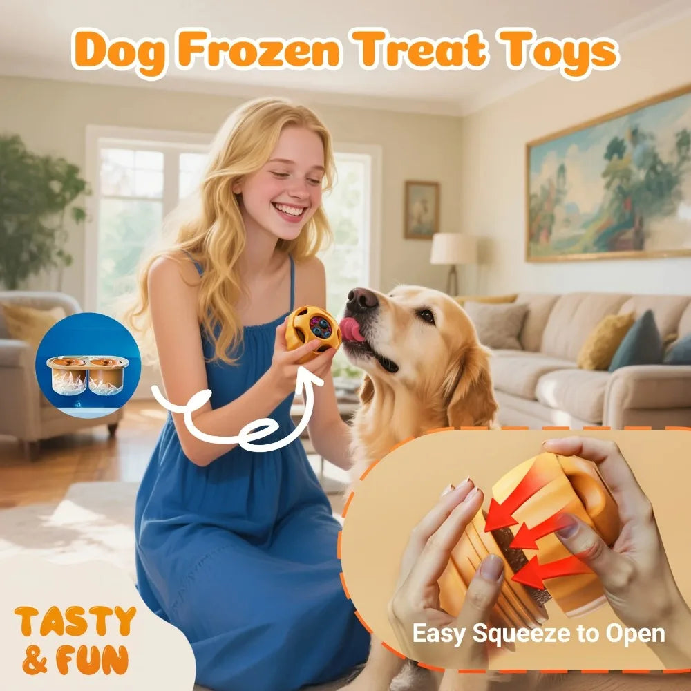 Dog Toys Interactive Silicone Licking Mat Snack Ball Bowl with Anti-Stress Anti-Demotivation Puzzle Accessories for Dogs Playful